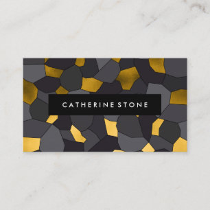 Carte De Visite Elegant stylish gold grey and black mosaic
