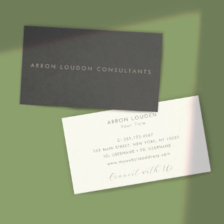 Carte De Visite Elégant Taupe gris Suede look professionnel