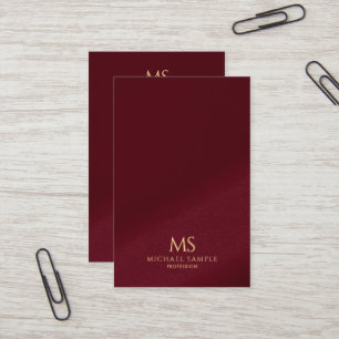 Carte De Visite Élégant Tendance Monogramme Vertical Euro en Texte