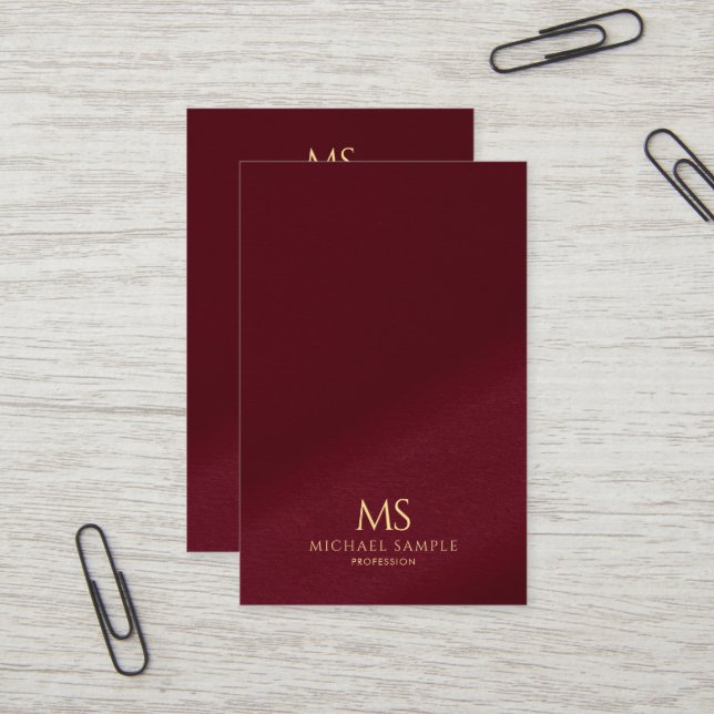 Carte De Visite Élégant Tendance Monogramme Vertical Euro en Texte (Devant/Arrière en situation)