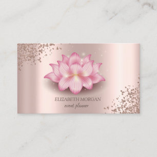 Carte De Visite Élégant Tendance Rose Or Diamants Lotus
