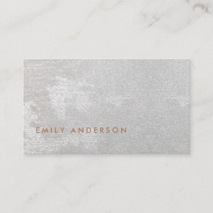 CARTE DE VISITE ÉLÉGANT TEXTURE DE FOILE GRAY CLAIR MINIMAL SIMP