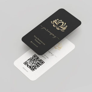 Carte De Visite Élégant thérapeute Faux Gold Lotus Wellness Spa