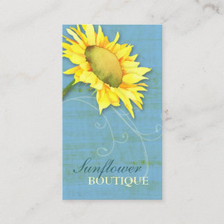 Carte De Visite Elégant tournesol bleu rustique