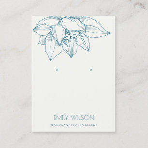 CARTE DE VISITE ÉLÉGANT TURQUOISE BLEU LOTUS SIMPLE EARRING AFFI