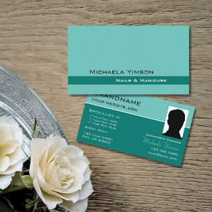 Carte De Visite Élégant Turquoise classique chic avec professionne