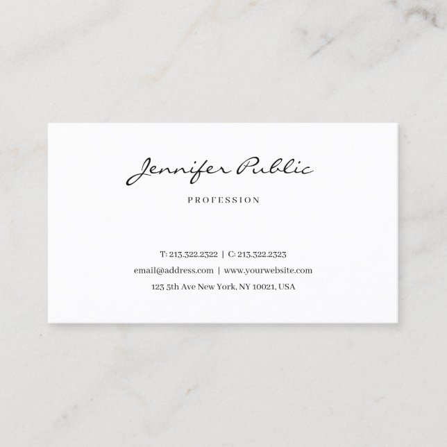 Carte De Visite Elegant Typography Script Modern Minimalist Cute (Devant)