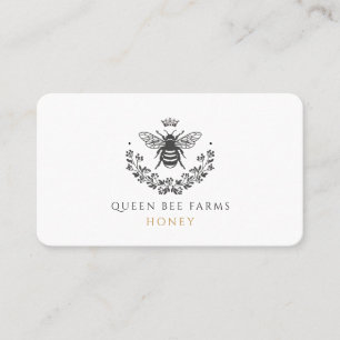 Carte De Visite Elégant Vintage Queen Bee Honey Black White Gold