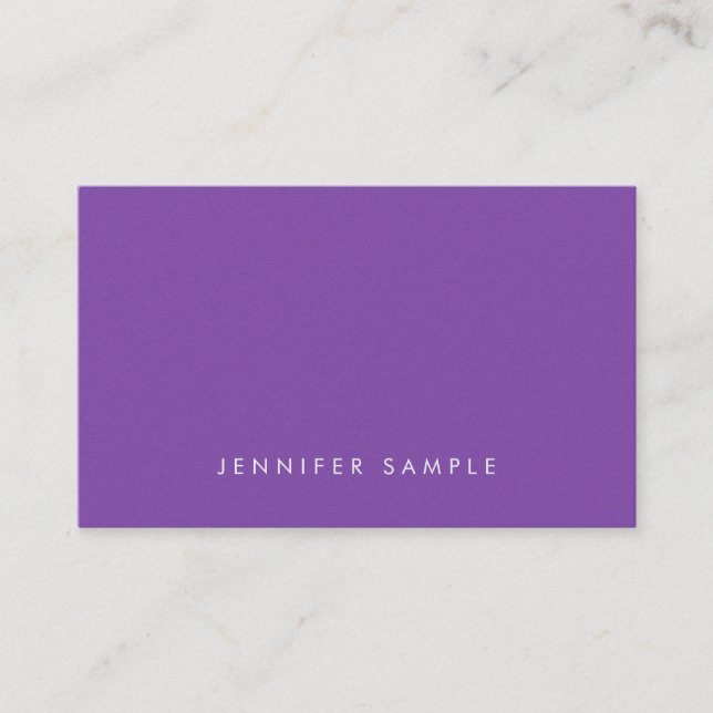 Carte De Visite Elégant violet moderne design Pearl Finish Luxe (Devant)