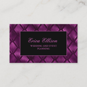 Carte De Visite Élégant violet noir Art déco Wedding planner