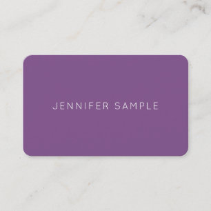 Carte De Visite Élégant Violet Simple Moderne Plaine Luxe Chic