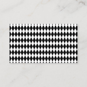 Carte De Visite Elegant White Black Harlequin