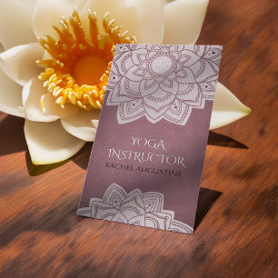 Carte De Visite Élégant Yoga Floral Mandala OM SIGNE Météo violett