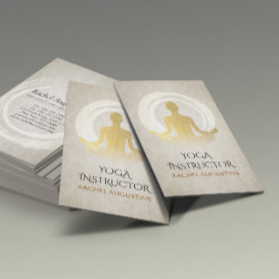 Carte De Visite Élégant Yoga Gold Méditation Instructeur Symbole Z