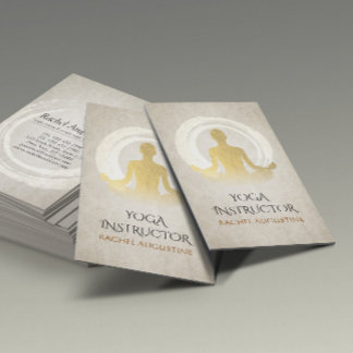 Carte De Visite Élégant Yoga Gold Méditation Instructeur Symbole Z