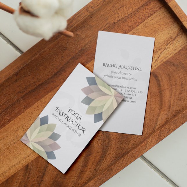 Carte De Visite Élégant Yoga Mandala Symbole Om Lotus Coloré (Créateur téléchargé)