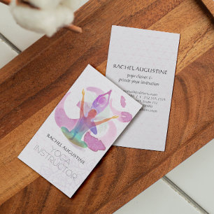 Carte De Visite Elégant Yoga méditation Pose Om Symbole Aquarelle