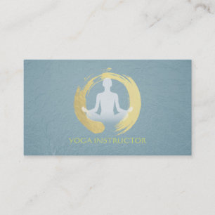 Carte De Visite Élégant Yoga Méditation Pose Or Huile ZEN Symbole