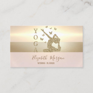 Carte De Visite Élégant Yoga Moderne Paillettes Dorées Femmes