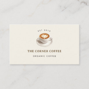 Carte de visite élégante aquarelle Café