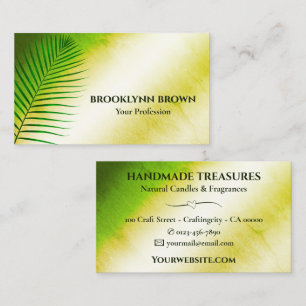 Carte De Visite Elégante Aquarelle de marbre Floral Jaune moderne