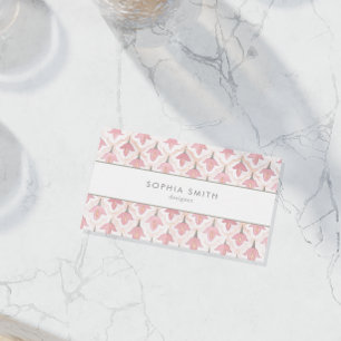 Carte De Visite Elégante Aquarelle Majolica Pink Floral Carrelage