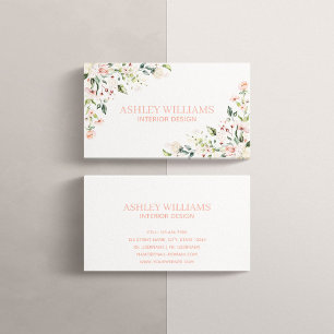 Carte De Visite Elégante aquarelle rose pâle