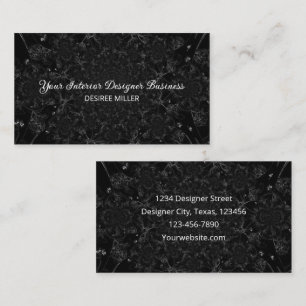 Carte De Visite Elégante Aquarelle Vintage Noir Et Blanc