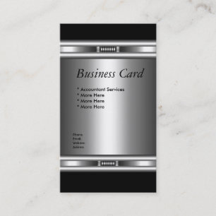 Carte de visite Élégante Argent Noir Elite 3