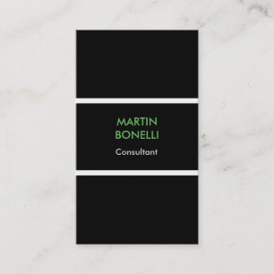 Carte de visite élégante avec bordure noire verte 