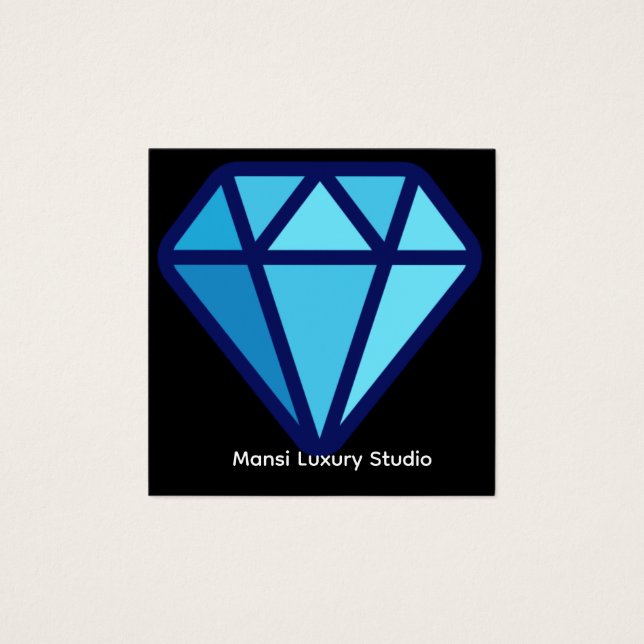 Carte de visite élégante avec logo diamant or luxe (Devant)