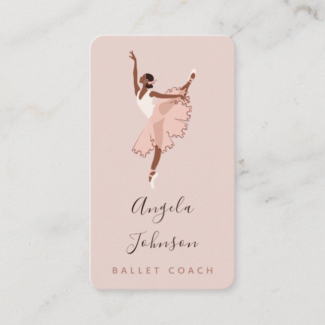 Carte De Visite Elégante Ballerina Dancer Illustration Dance Schoo (Devant)