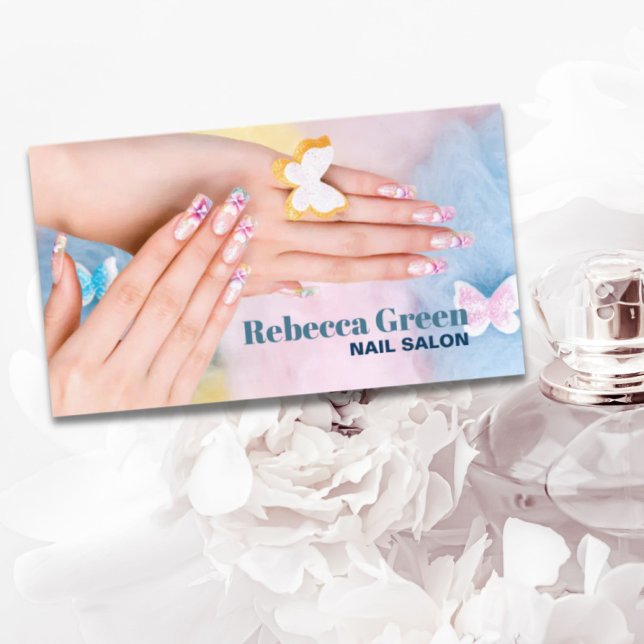 Carte De Visite Elégante beauté manicuriste ongle artiste salon on (Elegant beauty manicurist nail artist nail salon business card)