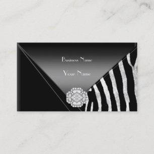 Carte de visite élégante bijou diamant noir