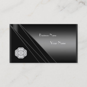 Carte de visite élégante bijou diamant noir