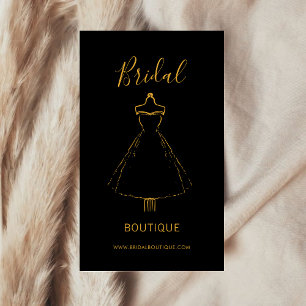 Carte De Visite Elégante Black & Gold Gown Bride Stylist Boutique