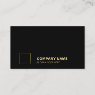 Carte De Visite Élégante Black Gold Plain Professional Entreprise