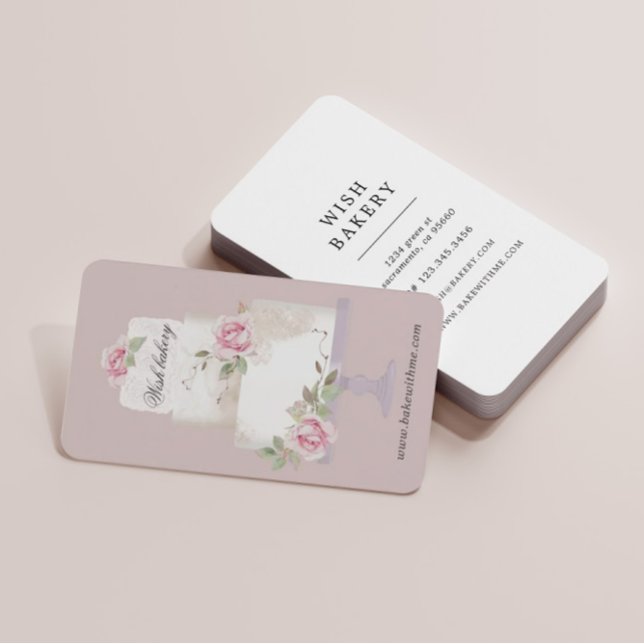 Carte De Visite élégante boulangerie trois niveaux cake vertical (Créateur téléchargé)