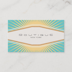Carte De Visite Elégante Boutique Mode Turquoise Yellow Retro