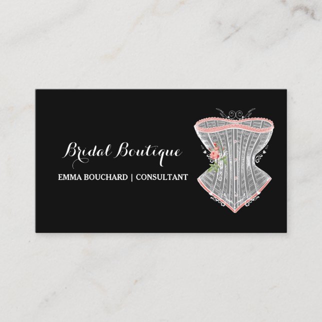 Carte De Visite Elégante boutique nuptiale Vintage corse lingerie (Devant)