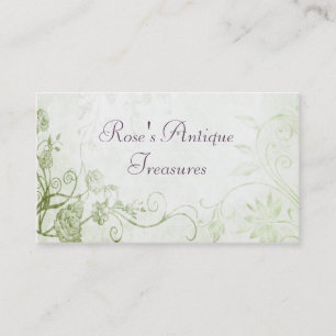 Carte De Visite Élégante boutique Vintage verte