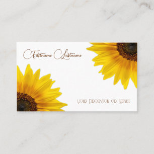 Carte De Visite Élégante calligraphie de tournesol fleuriste QR-Co
