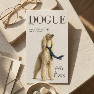 Carte de visite élégante Chien Afghan doré