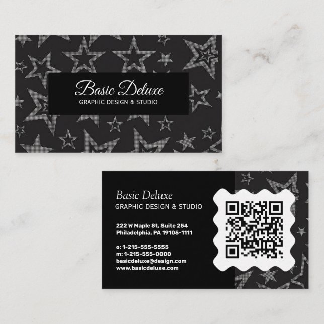 Carte de visite élégante - Code QR  (Devant / Derrière)