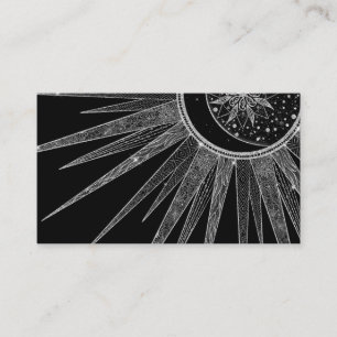 Carte De Visite Elégante conception en noir de la lune de soleil d