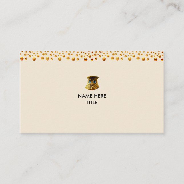 Carte De Visite Elégante Confetti d'or sur beige (Devant)