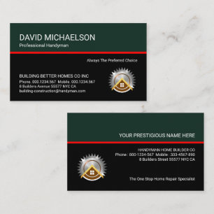 Carte De Visite Elégante Couches De Manipulateur Noir Retro Vert