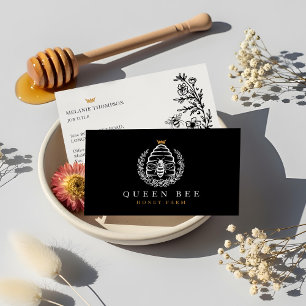 Carte De Visite Élégante couronne florale de ruche de miel Vintage
