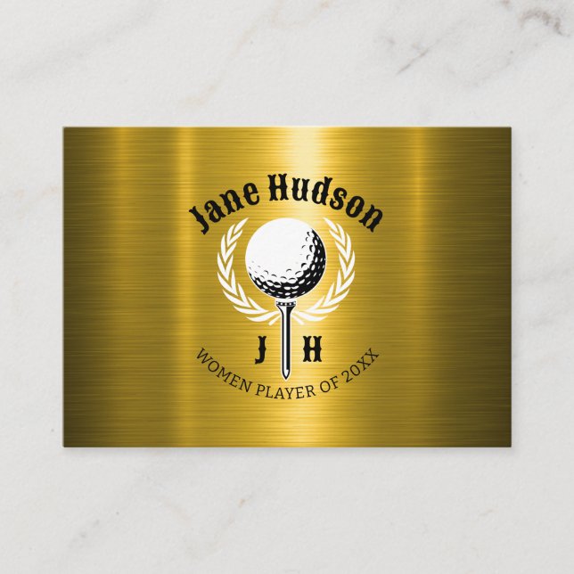Carte De Visite Elégante Dames Golf Monogramme Design (Devant)