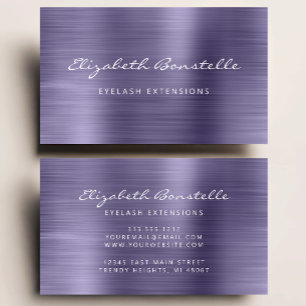 Carte de visite élégante de maquilleuse avec métal
